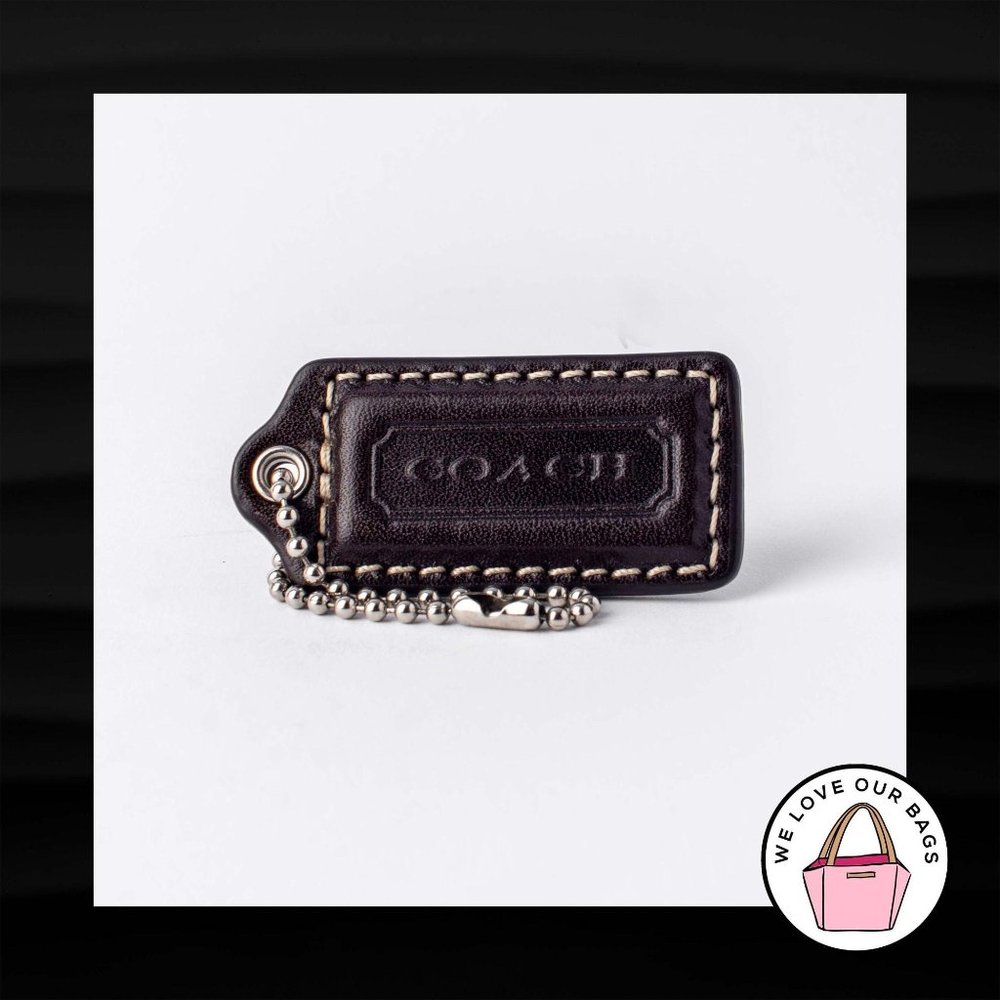 2" Medium COACH BROWN LEATHER KEY FOB BAG CHARM